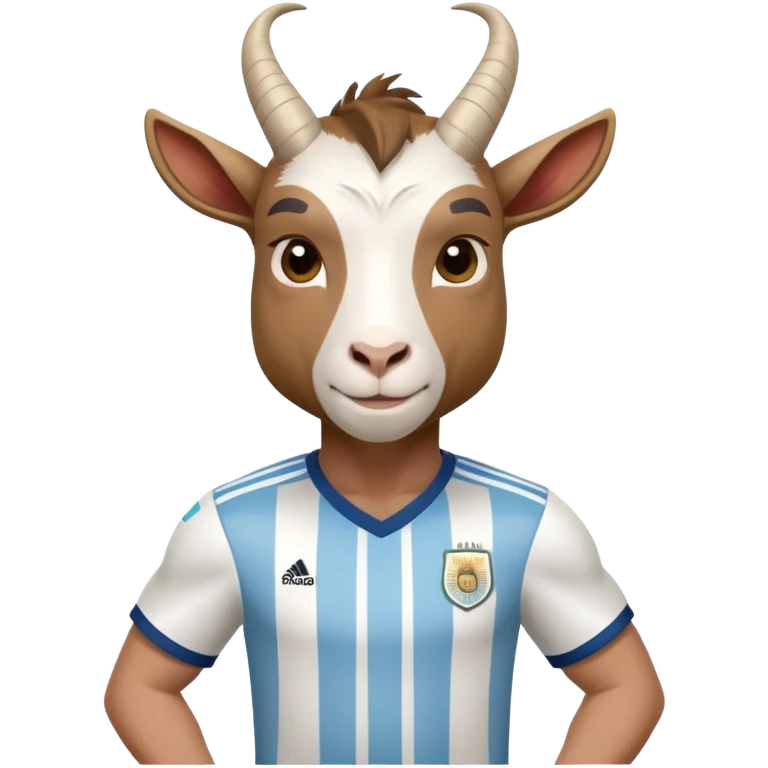 Soccer player goat in Argentina national team uniform portrait emoji