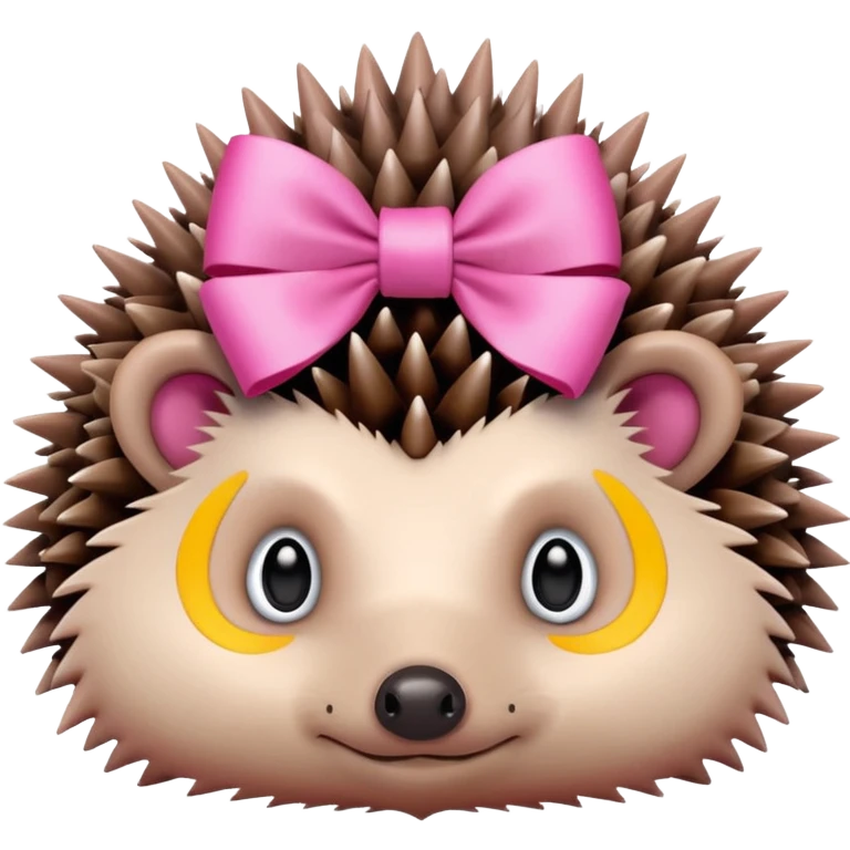 Hedgehog with pink bow emoji