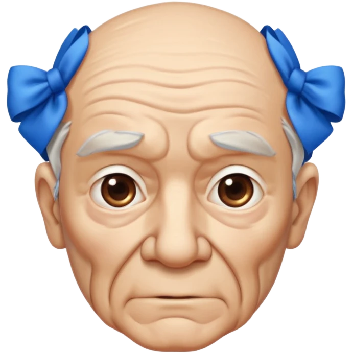 old man ried with blue bow emoji