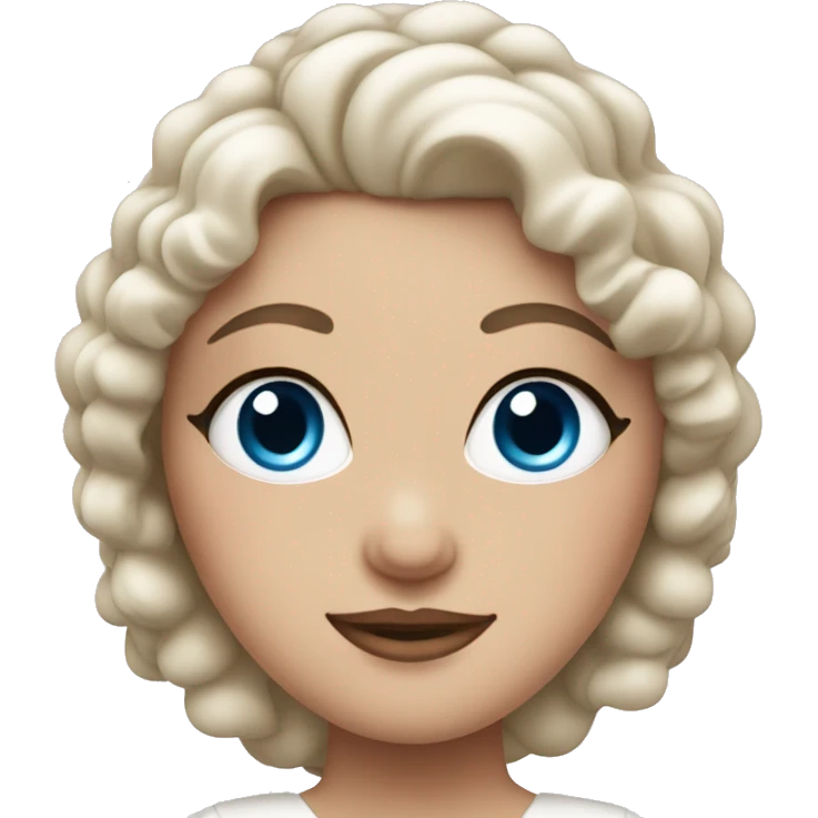White bride that’s fat, pretty with blue eyes and curly hair emoji