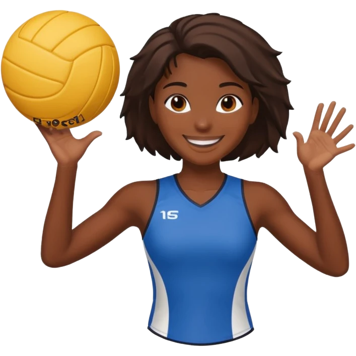 una chica morena jugando voleibol emoji