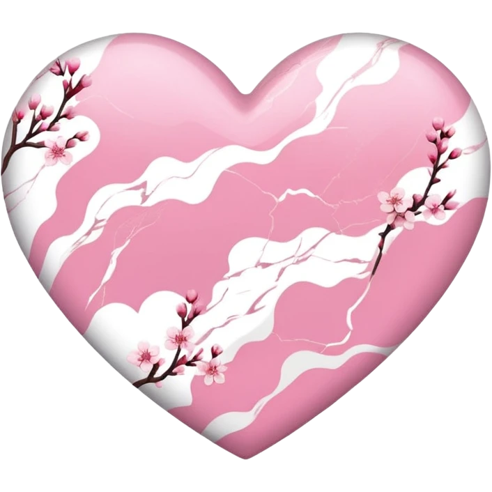 sakura heart with a marble pattern emoji