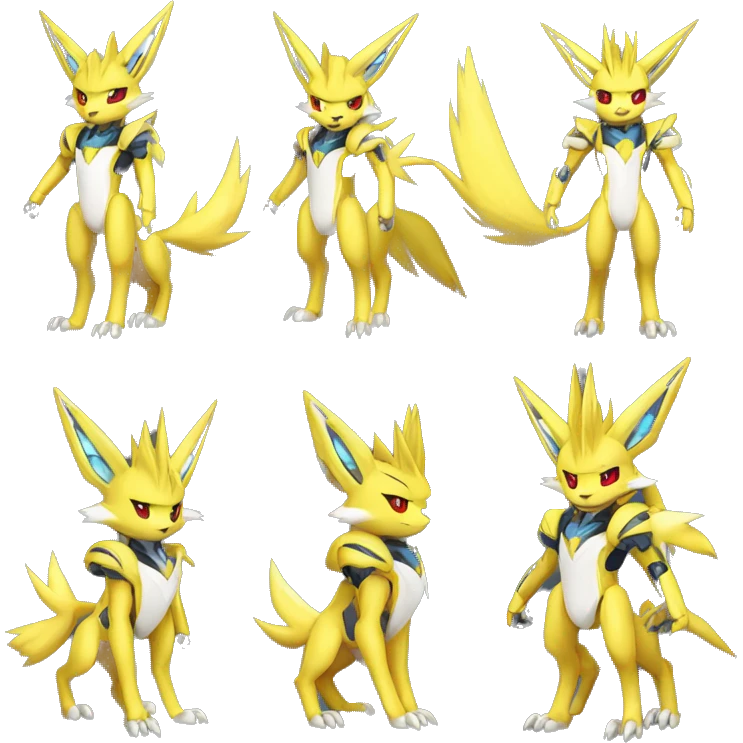 Renamon-Jolteon-Zeraora-medabot-mecha full body emoji