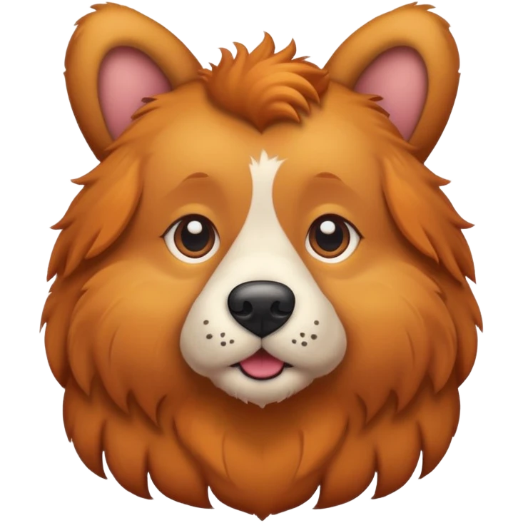 A ginger dog with ears like a bear's emoji