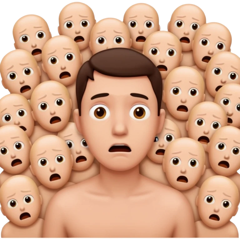 I want an emoji that looks like he’s scared of penises. The penises should be around him emoji