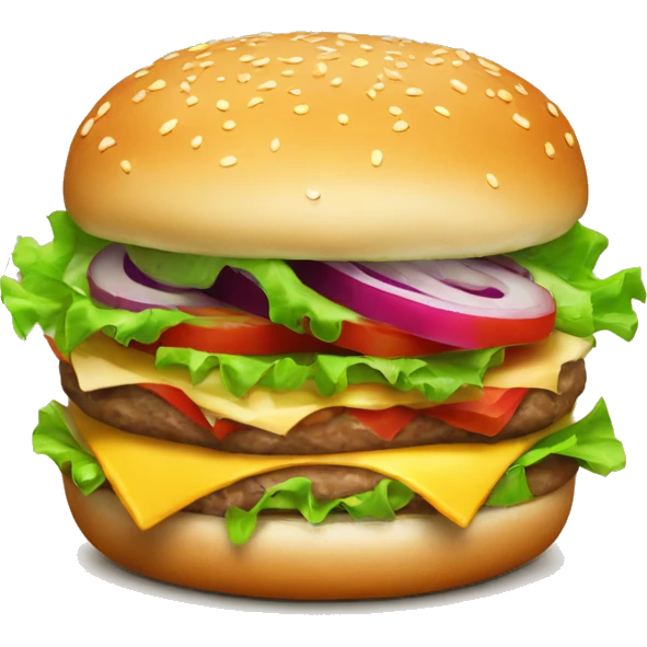 Burger with no vegetables and cheese emoji