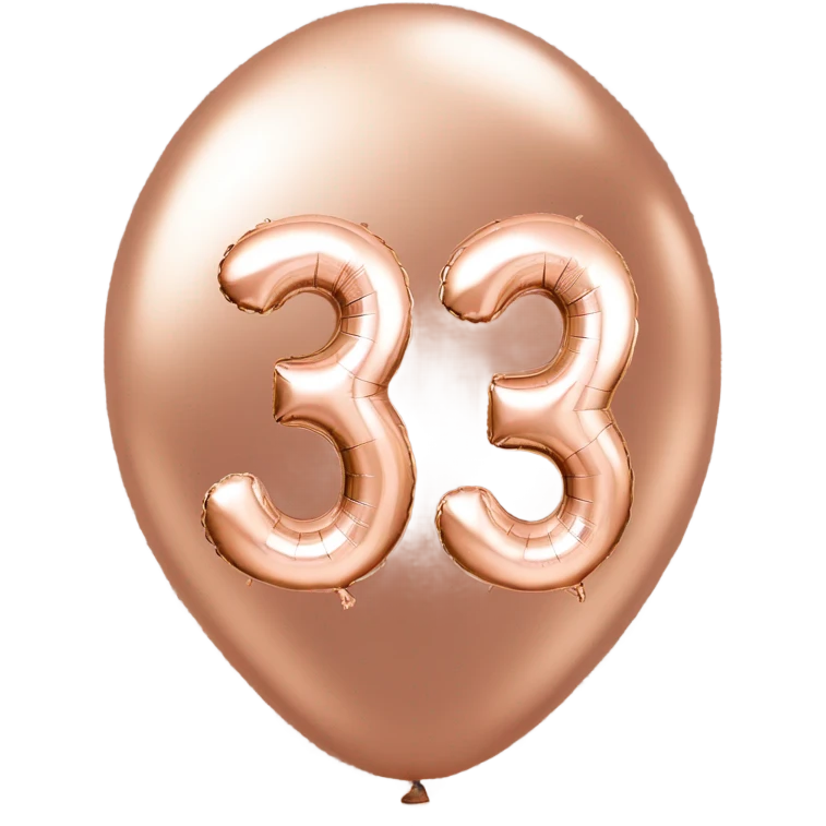 Rose gold number 30 balloon emoji