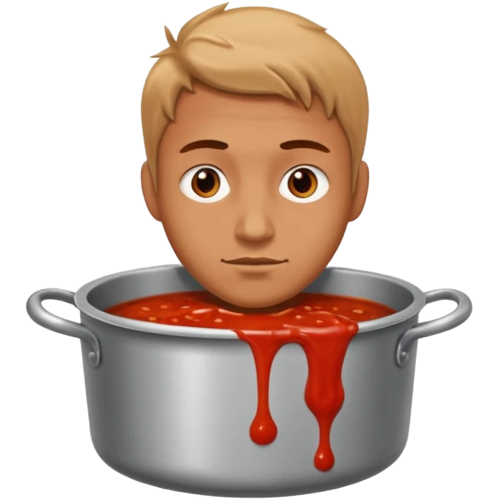 a man lost in a pot of sauce emoji