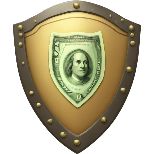 Shield with the old money in it emoji