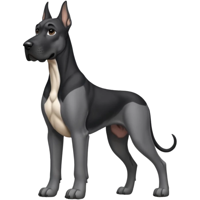Black and gray Great Dane emoji