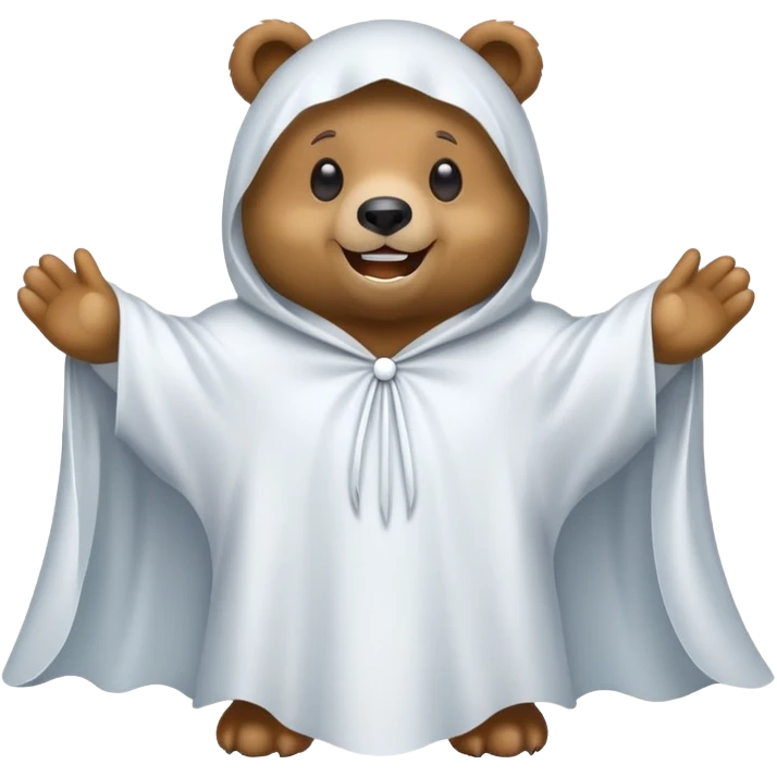 Bear in ghost costume  emoji