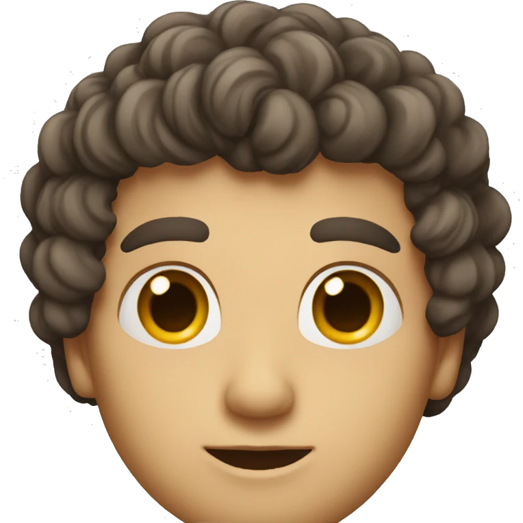 A man with small eyes, a very tall hairstyle, short curls emoji
