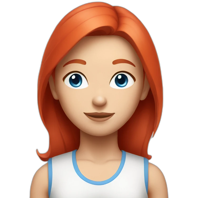 Yoga gym trainer blue eyes slick red hair emoji