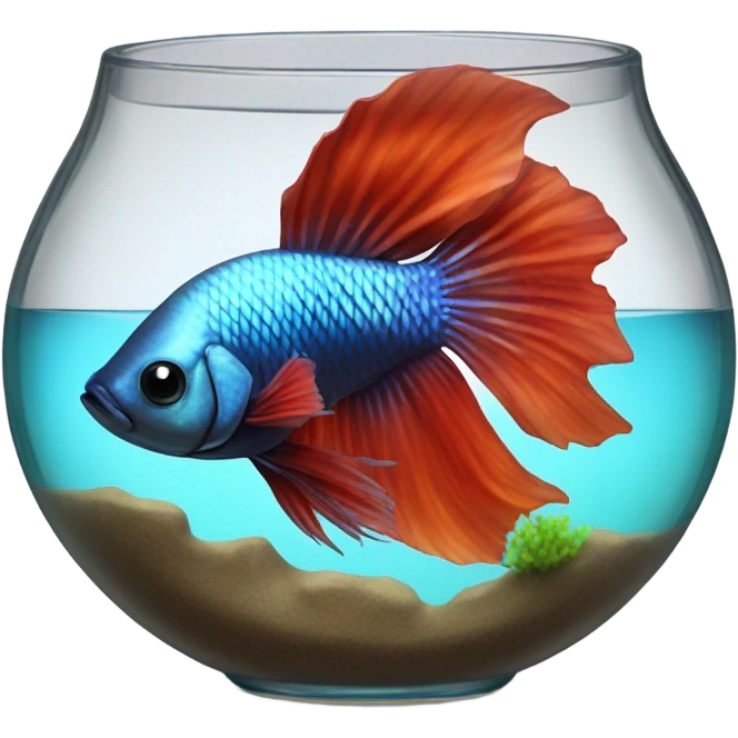 Over halfmoon Beta fish in bowl  emoji