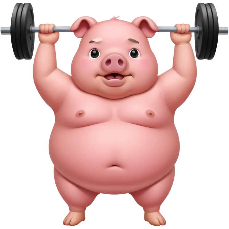 Fat pig at gym emoji