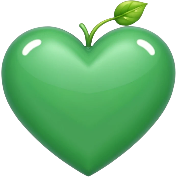 Un corazón de color verde en una tonalidad claridad con un poquito de brillitos emoji