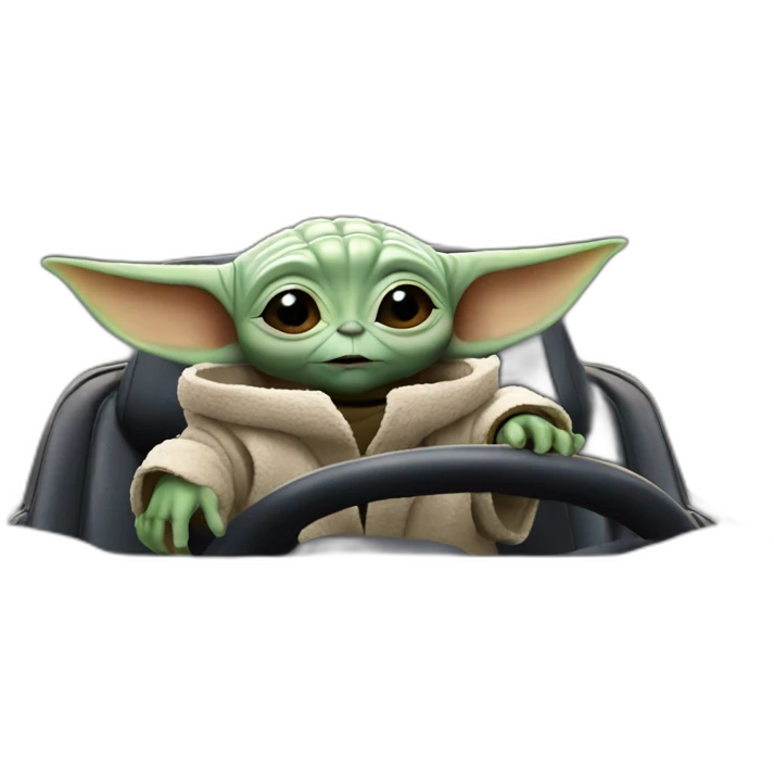 Baby yoda in a car emoji