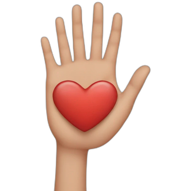 Boy hand heart  emoji