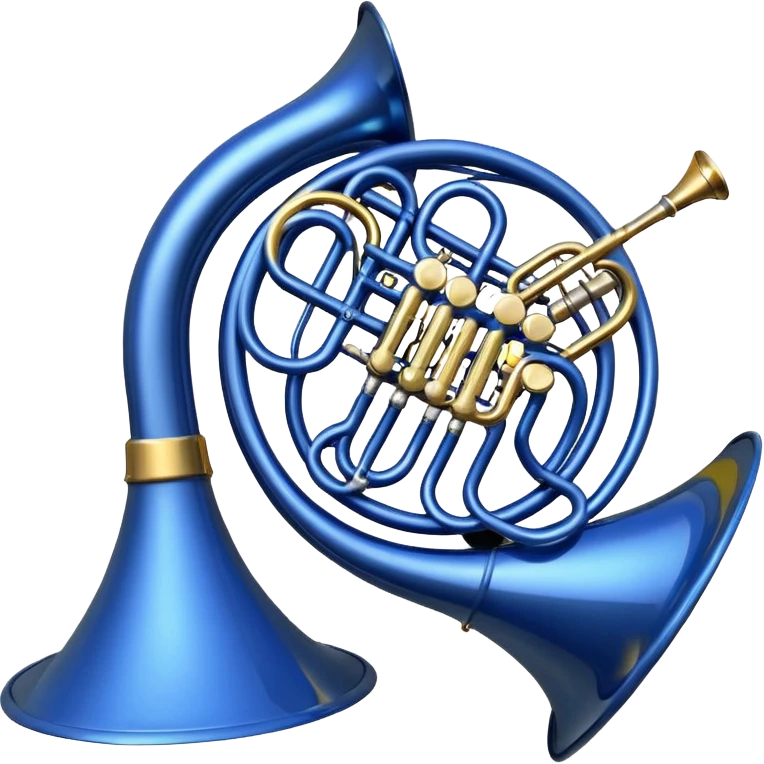 Blue french horn emoji