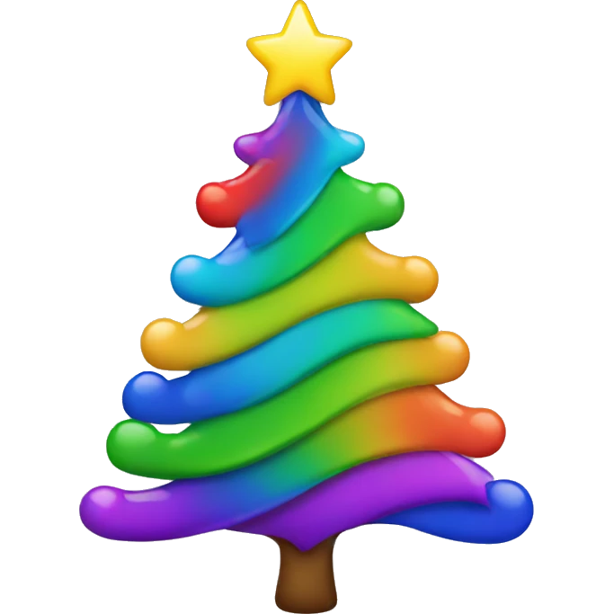 Rainbow Christmas tree emoji