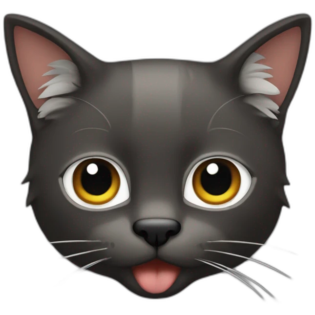 Gato con cara de rata y un diente negro emoji