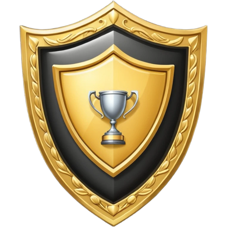 Gold shield with trophy emoji