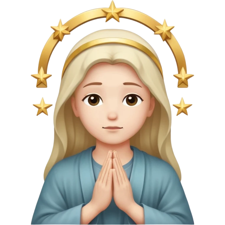 Prayer with a halo and stars emoji