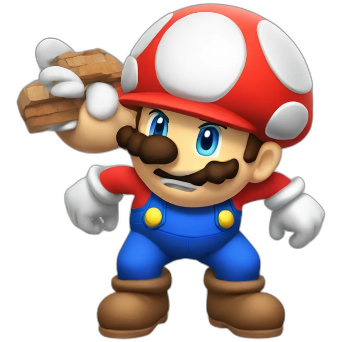 beaten up mario by browser emoji