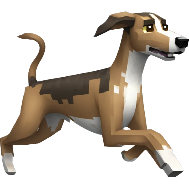 Minecraft pixel brindle greyhound running  emoji