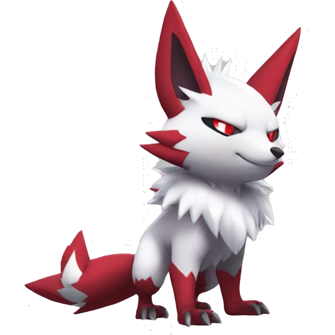 Cool Edgy Cute Chibi Shiny Zangoose-Zoroark-Fakemon-Pokémon Full Body Detailed High Quality emoji