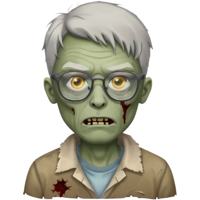 Zombie with broad glasses more visible glasses, some difference between zombie and glasses, half body emoji