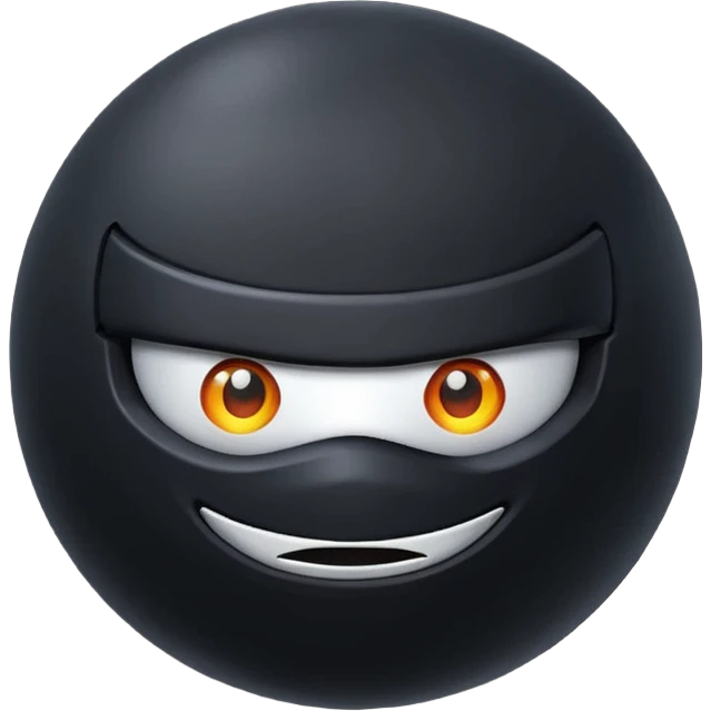 Black fabric Limbless ninja ball sphere emoji
