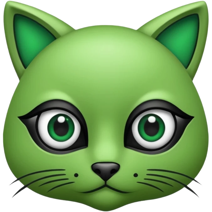 Gata con ojos verdes y negro emoji