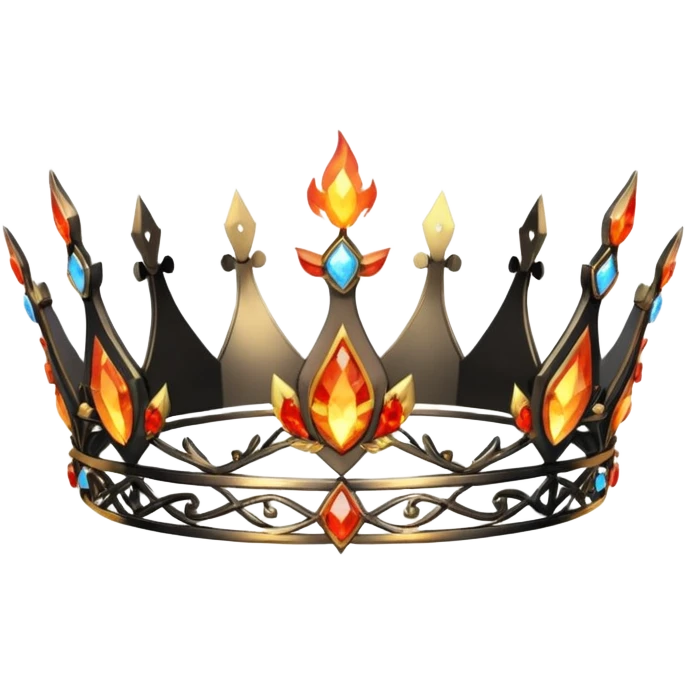 fantasy magic tiara of fire and ash low poly emoji