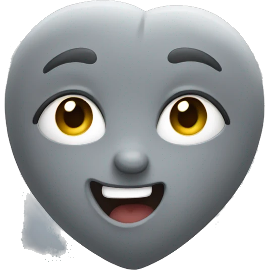 Cute grey grey heart emoji