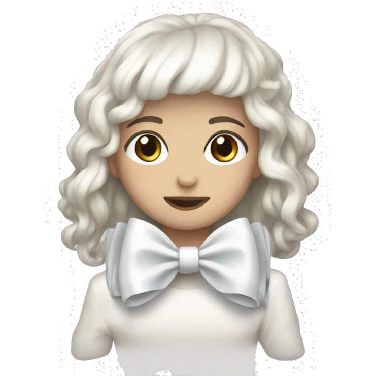 White aesthetic bow emoji