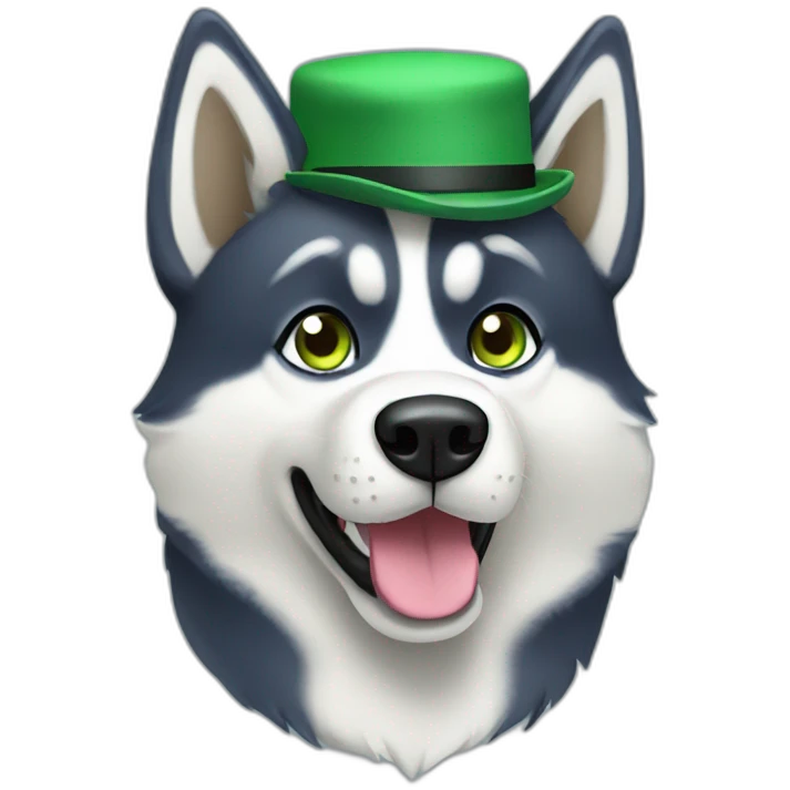 husky-with-green-hat emoji
