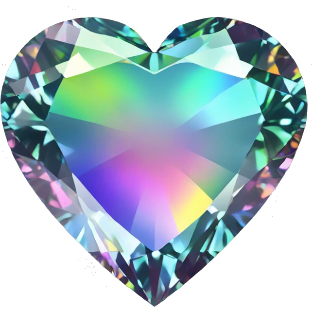 Heart shaped 56-carat rainbow diamond emoji