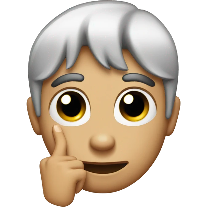 Emoji with one eyebrow raised and one finger shushing emoji