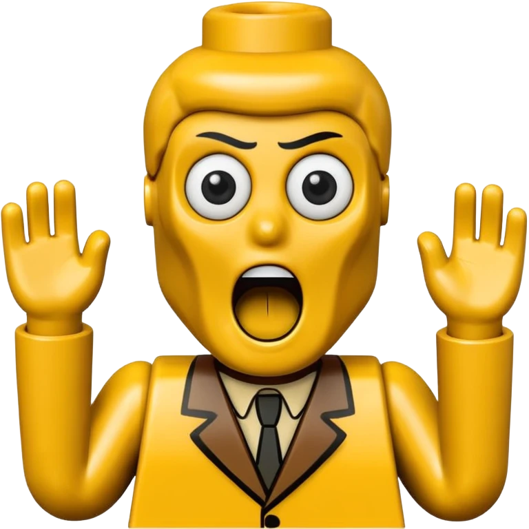 Lego minifig in the style of Munich’s the scream emoji