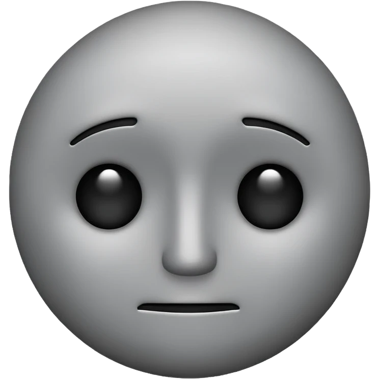 minimalist illustration of a neutral gray emoji face, , representing emotional isolation through algorithms. cold tone, grayscale color palette, subtle noise texture, geometric and mechanical look, emotionless expression, digital abstraction, soft vignette on white background. emoji