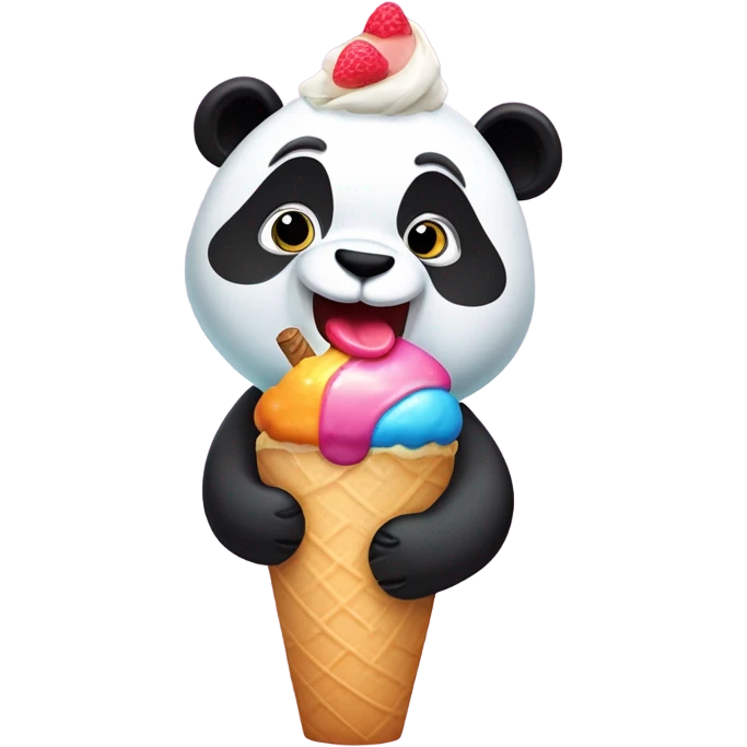 Panda eating ice cream emoji