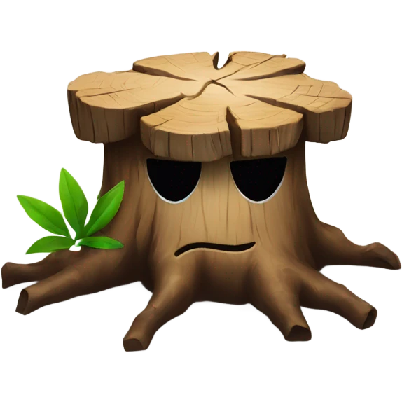 tree stump with a pirate hat emoji