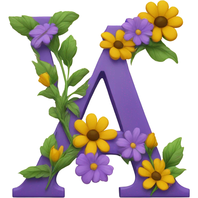 Letter A with flowers emoji