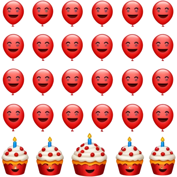 Red birthday emojis emoji
