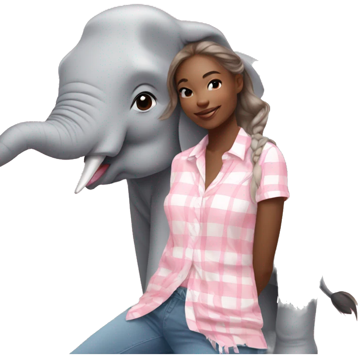 Preppy girl with drunk elephant emoji