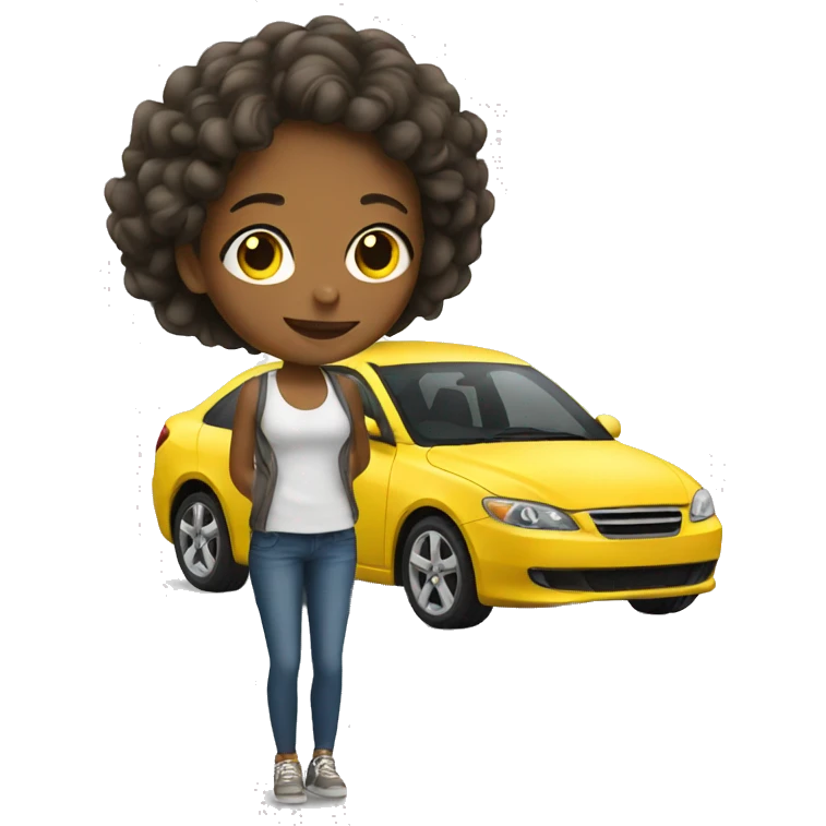Girl with car emoji