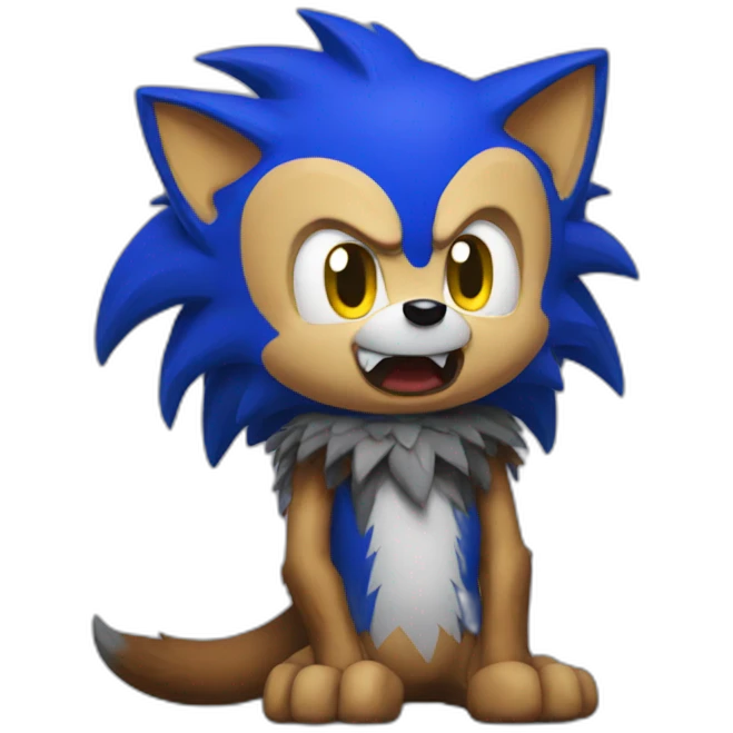 Sonic as werewolf emoji