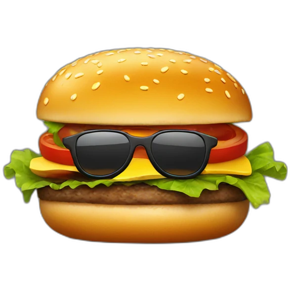 hamburger wearing sunglasses emoji