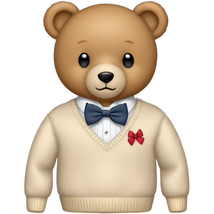 Preppy teddy bear emoji